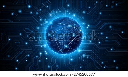 Global connection network background. World map. High-speed internet technology concept or fast wireless data transmission. modern internet network connection technology background
