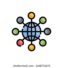 Umfassendes Symbol der globalen Verbindung.Vektorillustration. EPS10