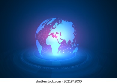 global connection and security technology futuristic abstract.