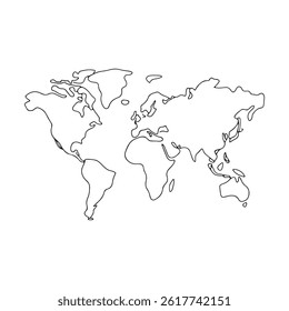 Global Connection Silhouette Vector Map Minimalist World Outline Design