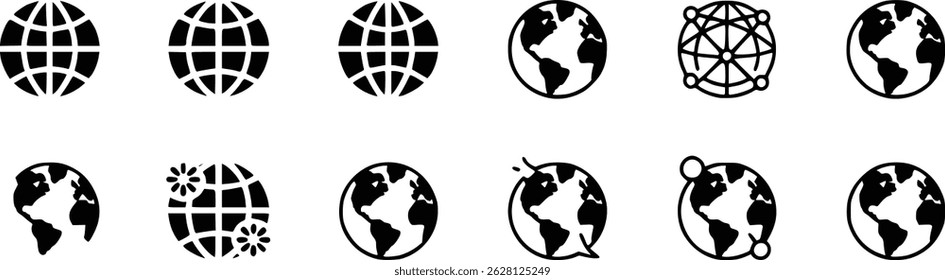 Global Connection Striking World Hands Solutions Navigating Earth Care Vector Icons