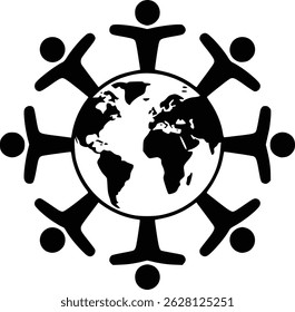 Global Connection Striking World Hands Solutions Navigating Earth Care Vector Icons