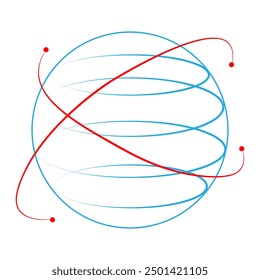 Global connection symbol, network line composition on white background, vector illustration.