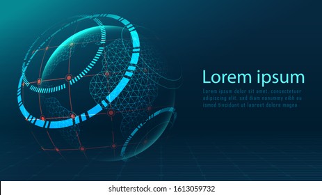 Global connection technology concept suitable for future technology or crypto currency trends business idea and all global art work design - Vector