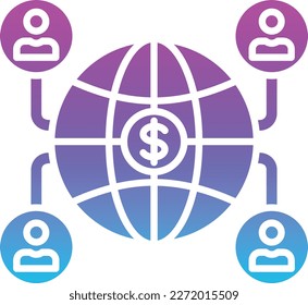 Icono de vector de conexión global. Se puede usar para imprimir, móviles y aplicaciones web.