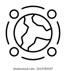 Global Connections icon line vector illustration