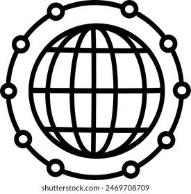 Symbol für globale Verbindungsleitung. Symbol für internationale Beziehungen. Auswechselbare Vektorgrafik.