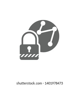 Global connections, global network, internet security, network protection, online system icon