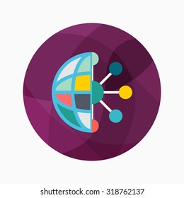 Global connectivity icon, vector illustration. Flat design style with long shadow,eps10