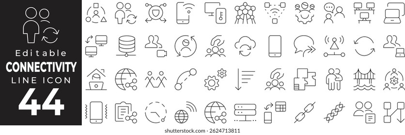 Symbolsatz "Verbindungsleitung" - Netzwerk, Link, Integration