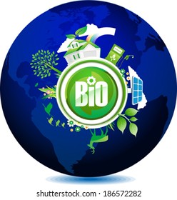 Global Conservation Concept.  Eps 10 file with transparencies and drop shadow(banner).All elements are separate, easily editable in separate layers. Vector illustration scale to any size. 