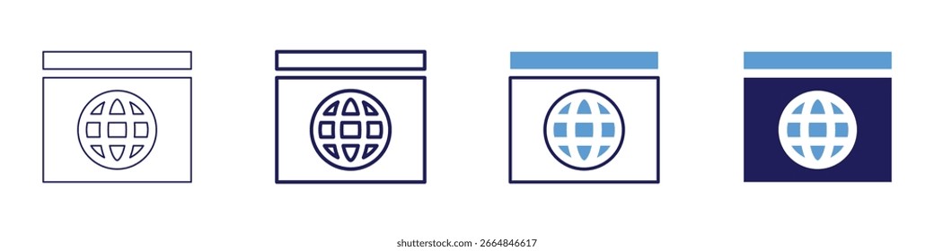 Global conservation icon in 4 different styles. Thin Line, Line, Bold Line, Duotone. Duotone style. Editable stroke.