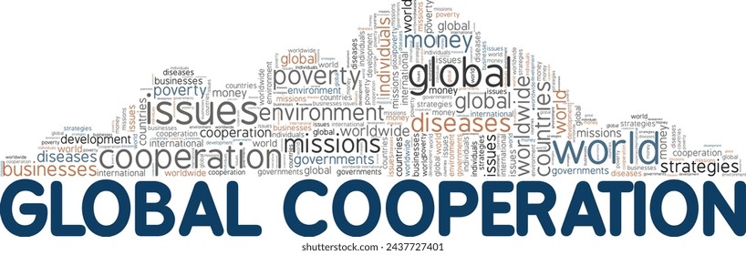 Global Cooperation word cloud conceptual design isolated on white background.