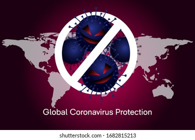 Global corona virus or covid -19 protection, vector design