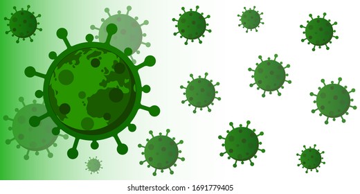 Global Corona Virus Vector Background. Coronavirus Attacks Worldwide Concept.