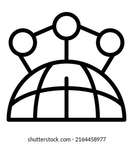 Global courage icon outline vector. Business career. Hero skill