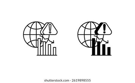 Global crises icon design with white background stock illustration