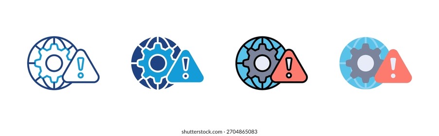 Globale Krise Symbol Set mehrere Stilkollektion