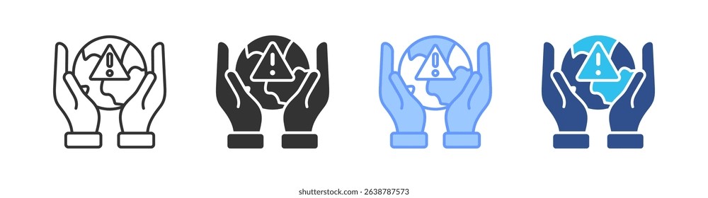 Global Crisis Multi Style Icon Set Vector