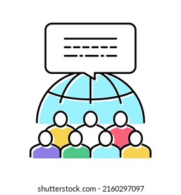 global crowdsoursing color icon vector. global crowdsoursing sign. isolated symbol illustration