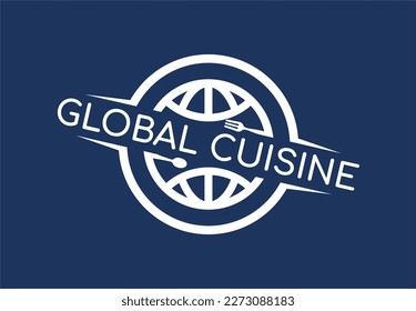 planilla del logotipo de cocina global diseño de ilustraciones vectoriales para restaurantes y cafés de comida