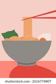Global Cuisine Ramen Dish Illustration