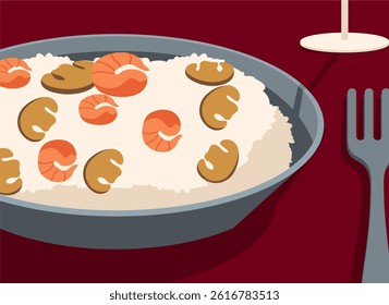 Global Cuisine Risotto Food Illustration