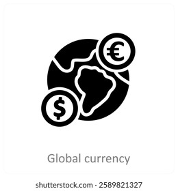 Global Currency and finance icon concept