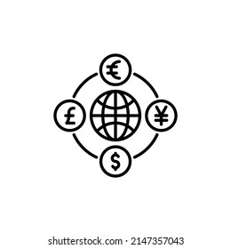 Global Currency Icon In Vector. Logotype