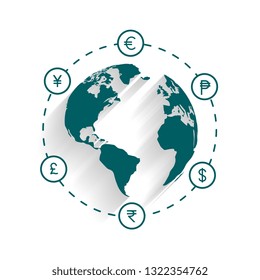 global currency money exchange or transfer concept