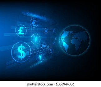 Global Currency. Stock Exchange. money transfer. eps10 vector illustration