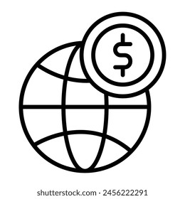 Global Currency Vector Line Icon