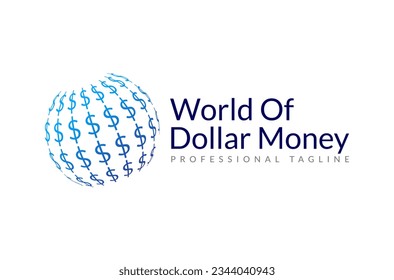 Global Currency World Dollar Money Logo Design Vector Icon Symbol Illustrations. A multifunctional logo that can be used in many finance financial business companies and services.