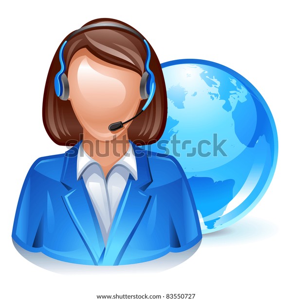 Global Customer Service Representative Icon Stock Vector