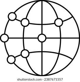 global data, Data analytics icon. Big data analysis technology symbol