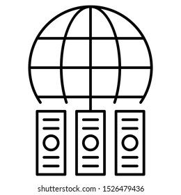 Global Data Center Server colocation Vector Icon Design