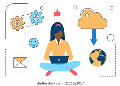 Global data cloud storage source download process. Storing and management company infodata services