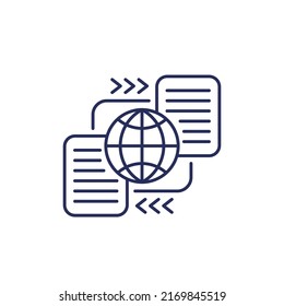 Global Data Exchange Line Icon