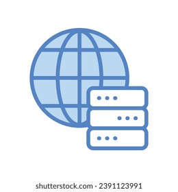 Global Data icon isolate white background vector stock illustration