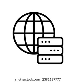 Global Data icon isolate white background vector stock illustration