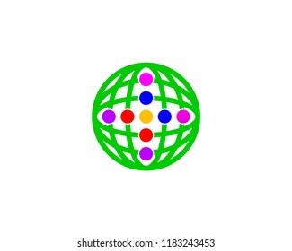 Global Data Planet Logo design vector template