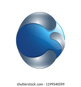 Global Data Planet Logo design vector template Negative space style. World universe internet web storage technology Logotype concept icon