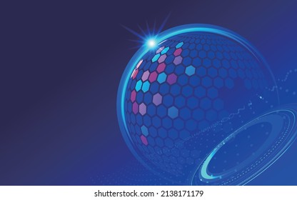 Global data security, global network connection, vector illustration