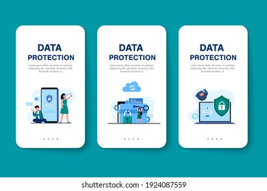 Global data security, personal data security, cyber data security online concept illustration, Internet security or information privacy - protection idea, software access data confidential, abstract