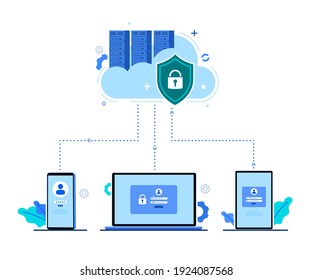 Global data security, personal data security, cyber data security online concept illustration, Internet security or information privacy - protection idea, software access data confidential, abstract