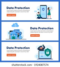Globale Datensicherheit, persönliche Datensicherheit, Online-Konzeptualisierung der Cyber-Datensicherheit, Internet-Sicherheit oder Datenschutz - Idee des Datenschutzes, vertrauliche Daten des Softwarezugriffs, abstrakt