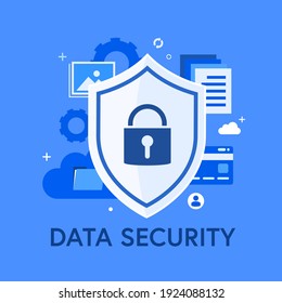 Global Data Security, Personal Data Security, Cyber Data Security Online Concept Illustration, Internet Security Or Information Privacy - Protection Idea, Software Access Data Confidential, Abstract