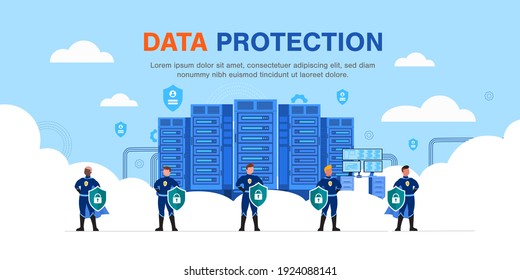 Global data security, personal data security, cyber data security online concept illustration, Internet security or information privacy - protection idea, software access data confidential, abstract