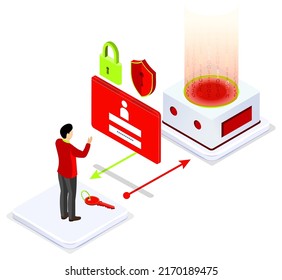 Global data security, personal data security, cyber data security online concept illustration, Internet security or information privacy and protection idea, software access data as confidential.