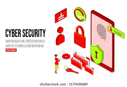 Global data security, personal data security, cyber data security online concept illustration, Internet security or information privacy and protection idea, software access data as confidential.